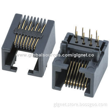 RJ45 Connector 1*1 Port, w/o Shielding, Very Low Profile, H=11.35mm, R/A Type